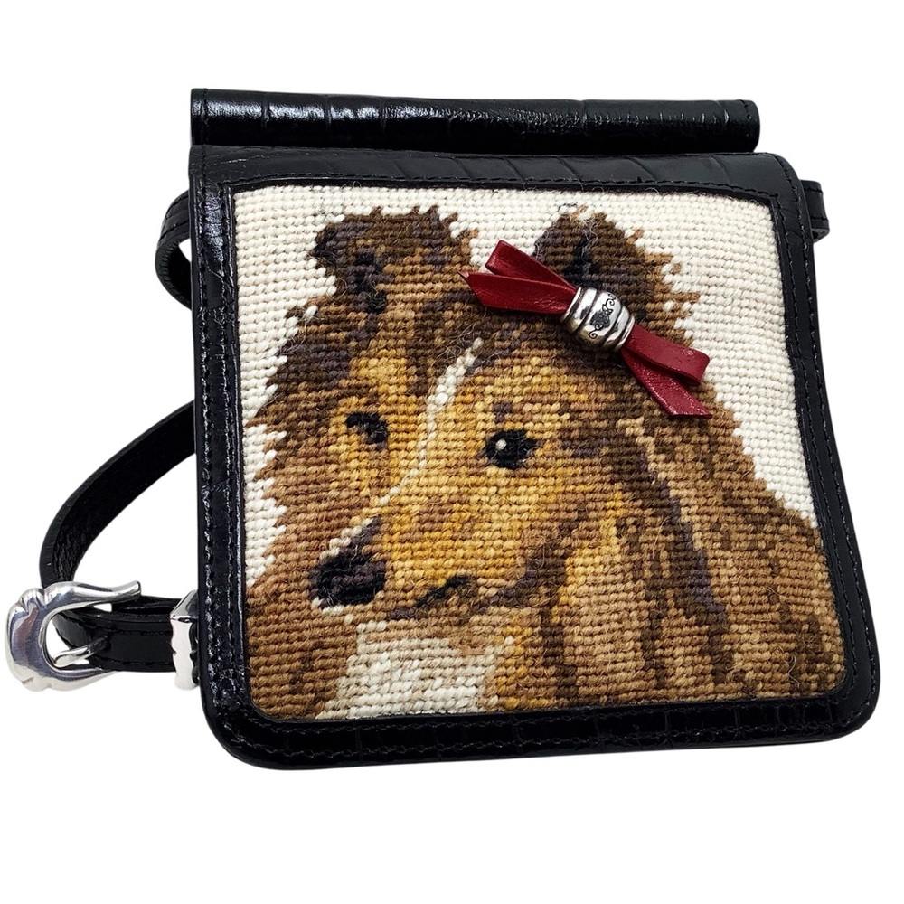 {Brighton} Crossbody Needlepoint Wallet